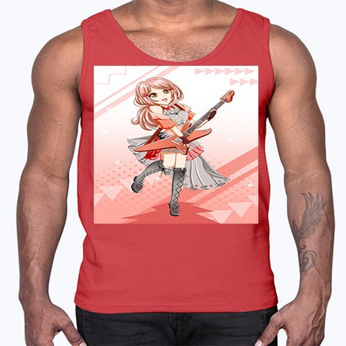 Cute rock star girl with guitar game 17#- anime- Cotton Tank