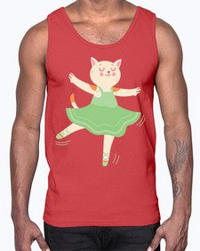 Dancing cat ballerina for ballet ballet 112#- ballet- Cotton Tank