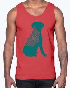 DogMandala 381#- mandala- Cotton Tank