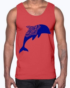 DolphinMandala 382#- mandala- Cotton Tank