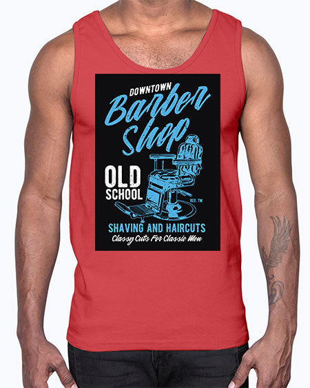 Downtown Barbershop CS729#- barber- Cotton Tank