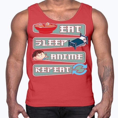 Eat Sleep Anime Repeat Anime Manga 227#- anime- Cotton Tank