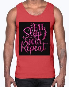 Eat Sleep Yoga Repeat  207#- yoga- Cotton Tank
