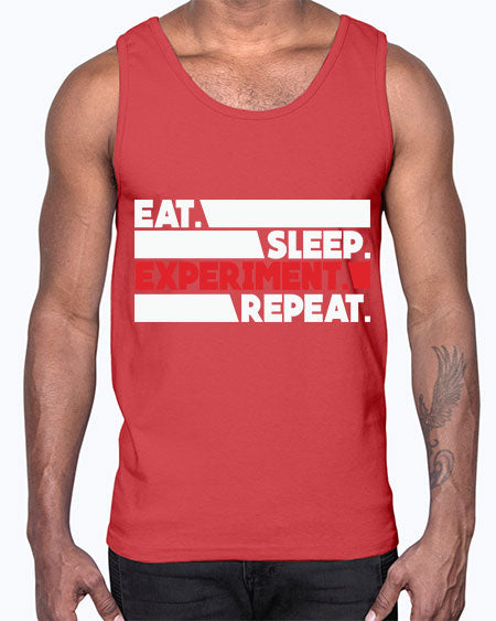 EatSleepExperimentRepeatScientistSkinite Scientist Skinite 274#- general science- Cotton Tank