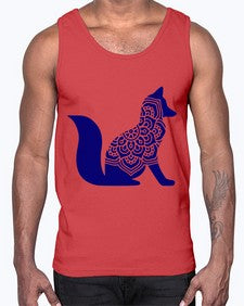 FoxMandalaUpdated 463#- mandala- Cotton Tank