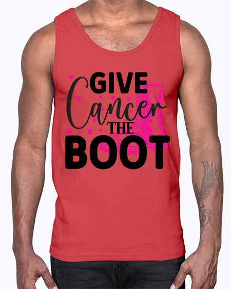 Give Cancer the Boot 24#- breast cancer- Cotton Tank
