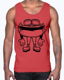 Handsome hotdog 135#- cartoon food- Cotton Tank