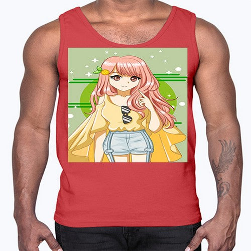 Happy and cute yellow blouse in summer holiday 43#- anime- Cotton Tank