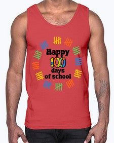 Happy one hundred Days of School 245#- one hundred days- Cotton Tank