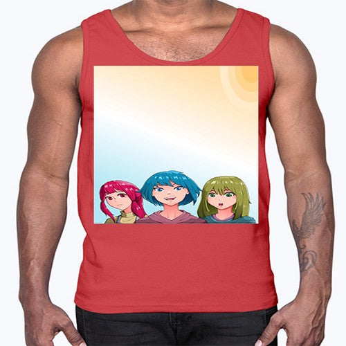 Happy three friend 20#- anime- Cotton Tank