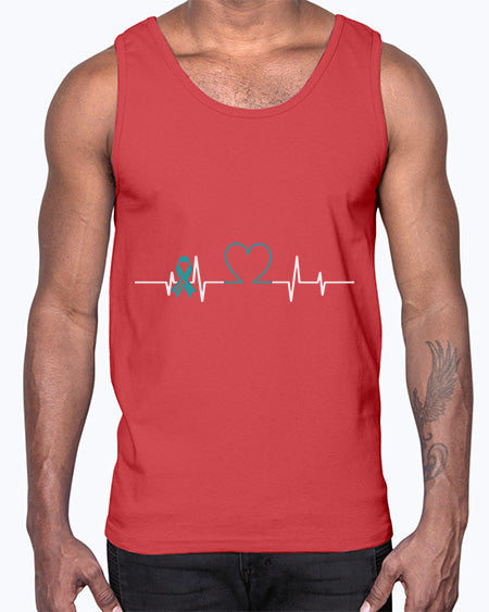 Heartbeat PTSD Ribbon PTSD Awareness 23#- PTSD- Cotton Tank
