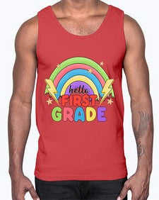 Hello first Grade Rainbow 280#- first grade- Cotton Tank