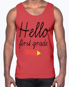 Hello first grade 274#- first grade- Cotton Tank