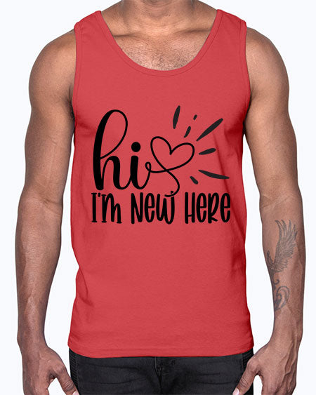 Hi Im New Here 332#- kids- Cotton Tank