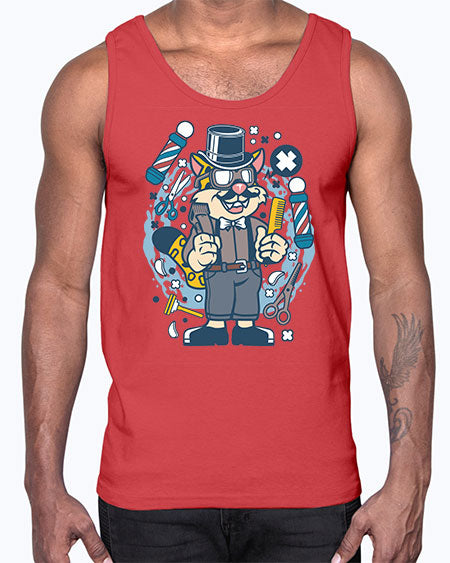 Hipster Barber Leopard836#- barber- Cotton Tank