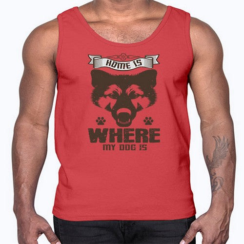 Home Is Where My Dog Is Style 202#- dogs- Cotton Tank