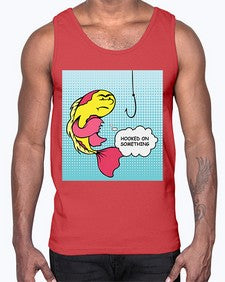 Hooked on Something 534#- art pop art- Cotton Tank