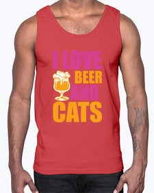 I Love Beer And Cats- cats- Cotton Tank