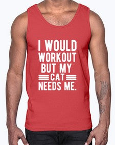 I would Workout- cats- Cotton Tank
