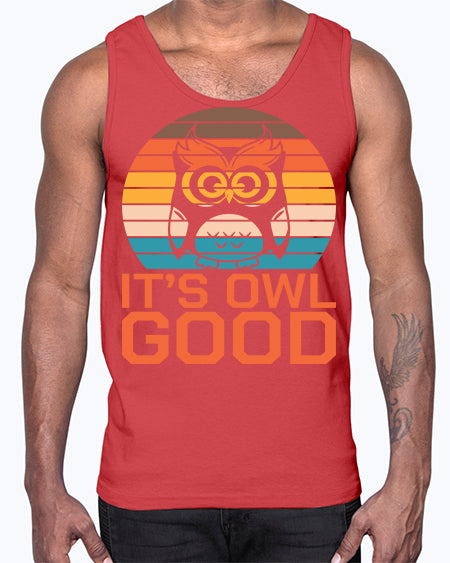 Its Owl Good Retro Owl A TurtleRabbit 10#- owl- Cotton Tank