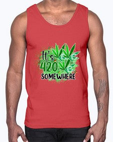 Its Somewhere 672#- marijuana- Cotton Tank