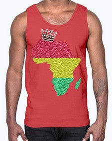Juneteenth Crown Africa Flag 6#- black juneteenth- Cotton Tank
