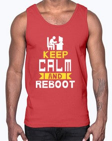 Keep Calm and reboot 27#- computer- Cotton Tank