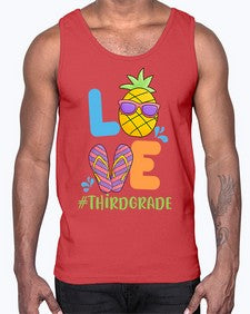 LOVE third Grade Summer Pineapple 527#- third grade- Cotton Tank