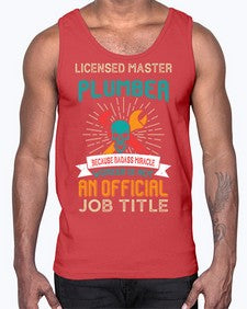 LicensedMasterPlumberBecauseTPlumber Tshirt1051#- plumber- Cotton Tank