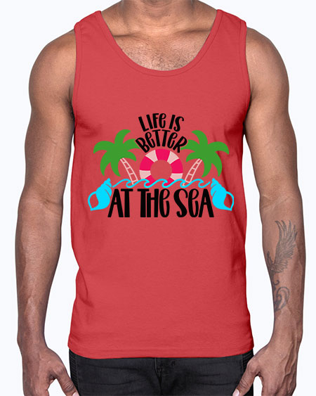 Life Is Better At The Sea Style 32#- summer- Cotton Tank
