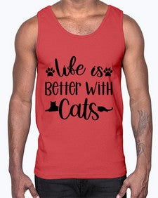 Life Is Better With A Cats Style 99#- cats- Cotton Tank