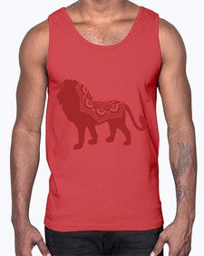 LionMandala 734#- mandala- Cotton Tank