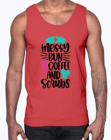 Messy Bun Coffee And Style Style 1097#- nurse- Cotton Tank