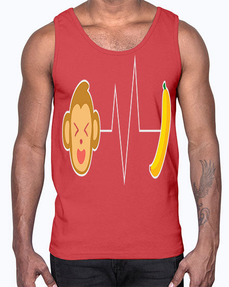 Monkey Heartbeat Banana 13#- monkey- Cotton Tank