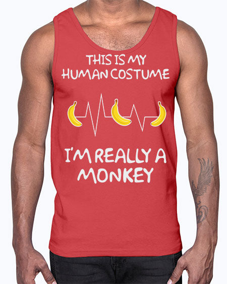 Monkey Human Costume Banana 15#- monkey- Cotton Tank