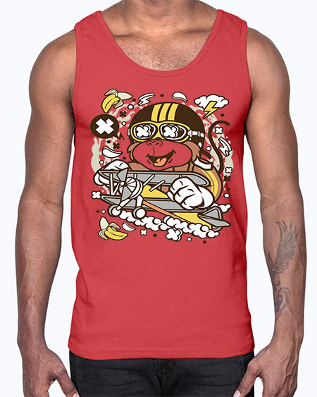 Monkey Pilot- monkey- Cotton Tank