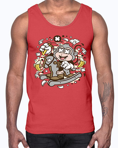 Monkey Rocking Horse- monkey- Cotton Tank