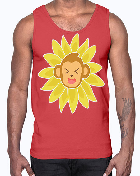 Monkey Sunflower 17#- monkey- Cotton Tank