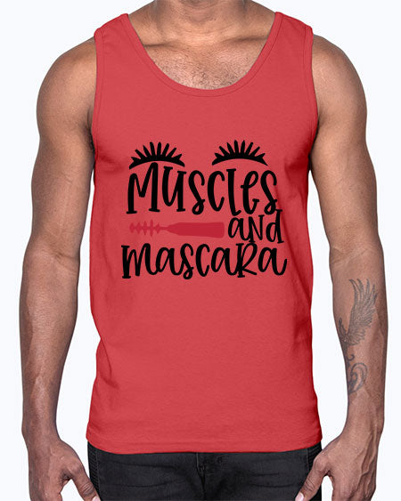 Muscles and mascara design Style 221#-makeup Cotton Tank