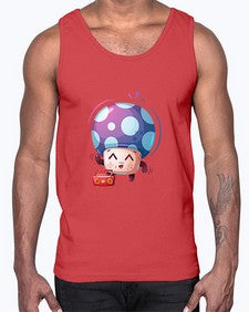 Mushroom 192#- cartoon food- Cotton Tank