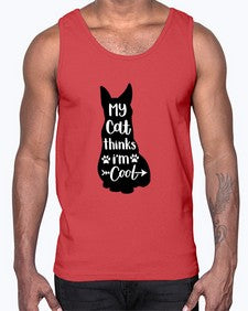 My Cat Thinks Im Cool Style 101#- cats- Cotton Tank