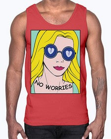 No Worries 956#- art pop art- Cotton Tank