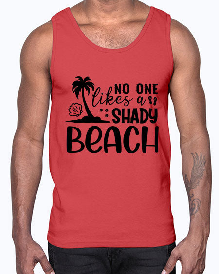 No one likes a shady beach 01#- summer- Cotton Tank