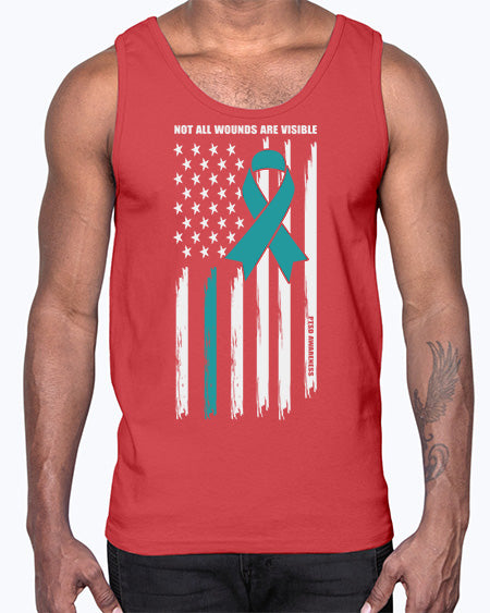 Not All Wounds Are Visible 14#- PTSD- Cotton Tank
