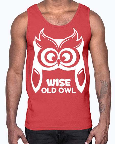 Owl Lover Wise Old Owl A TurtleRabbit 13#- owl- Cotton Tank