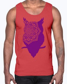OwlMandalaUpdated 976#- mandala- Cotton Tank