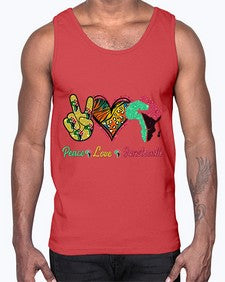 Peace Love Juneteenth Day Fist Png 8#- black juneteenth- Cotton Tank