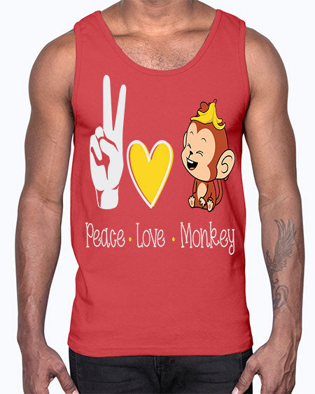 Peace Love Monkey 20#- monkey- Cotton Tank