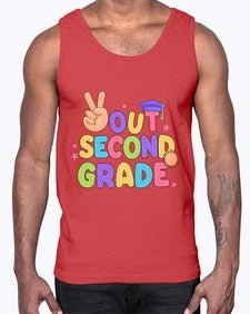Peace Out second Grade Peace 643#- second grade- Cotton Tank