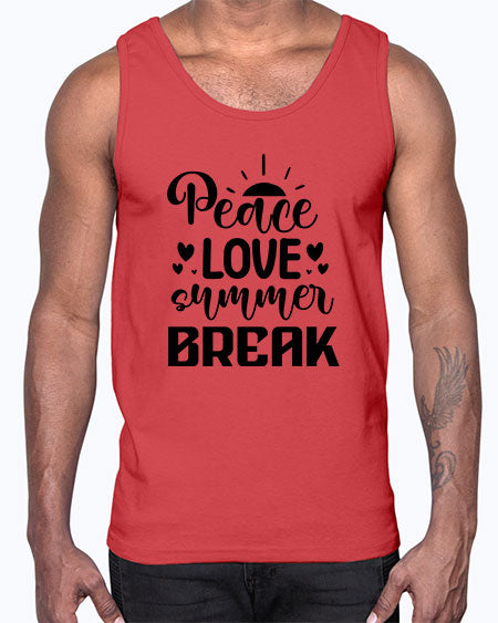 Peace love summer break 01#- summer- Cotton Tank